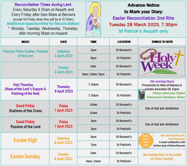 Easter Mass Times Catholic Diocese of Broken Bay