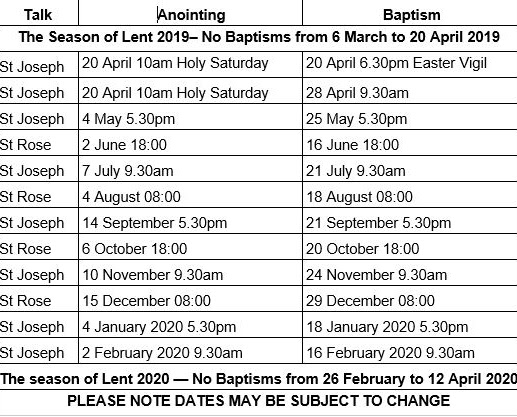 Infant Baptism - Catholic Diocese of Broken Bay